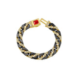 Artistic Ceramic Cuban Link Bracelet With Ruby