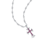 Rosy Crucifix 925 Silver Necklace