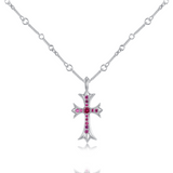 Rosy Crucifix 925 Silver Necklace