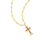 Rosy Crucifix 925 Silver Necklace