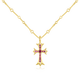 Rosy Crucifix 925 Silver Necklace