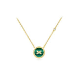 Malachite Cross Badge 925 Silver Pendant