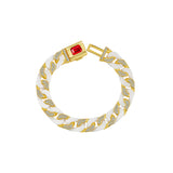 Artistic Ceramic Cuban Link Bracelet With Ruby