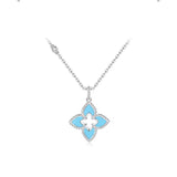 925 Sterling Silver Turquoise Quatrefoil Pendant