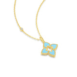 925 Sterling Silver Turquoise Quatrefoil Pendant