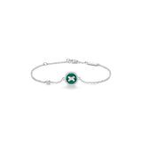Malachite Cross Badge 925 Silver Bracelet