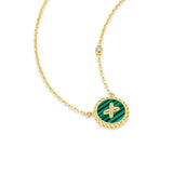 Malachite Cross Badge 925 Silver Pendant