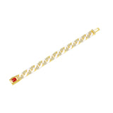 Artistic Ceramic Cuban Link Bracelet With Ruby