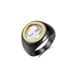 Gold rose skull ring