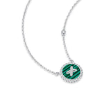 Malachite Cross Badge 925 Silver Pendant