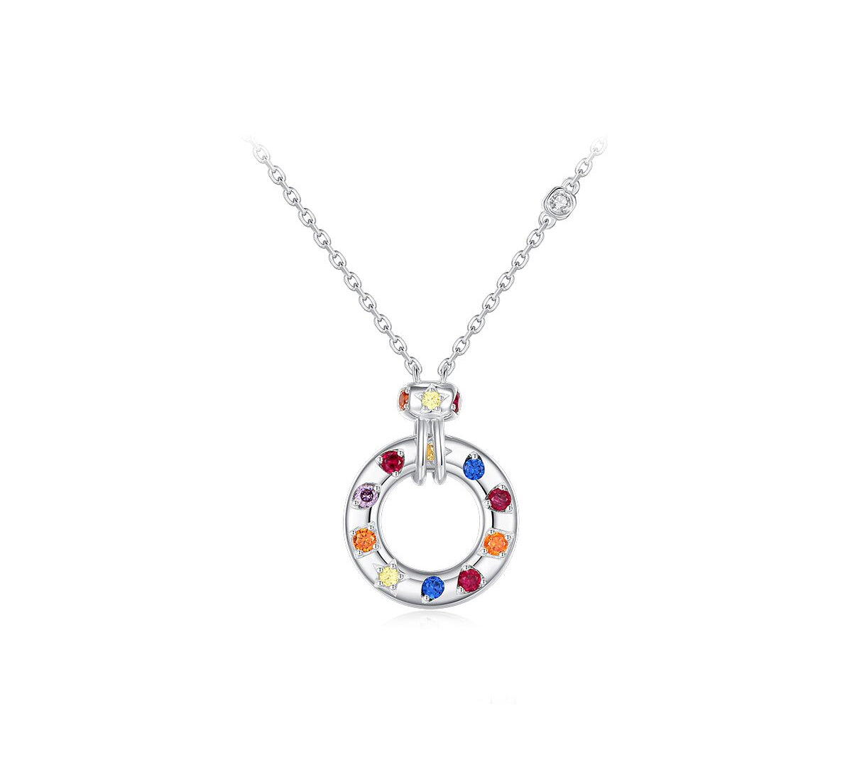 Rainbow Star 925 Sliver Necklace