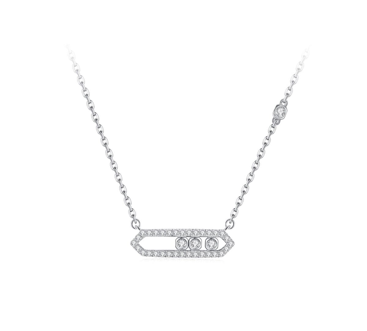 Gypsophila Celestial Bar 925 Silver Necklace