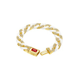 Artistic Ceramic Cuban Link Bracelet With Ruby