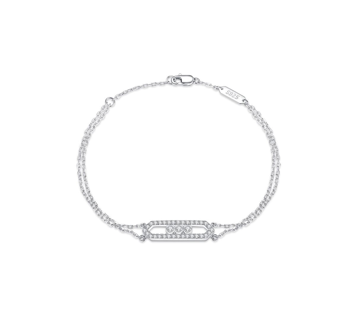 Gypsophila Celestial Bar 925 Silver Bracelet
