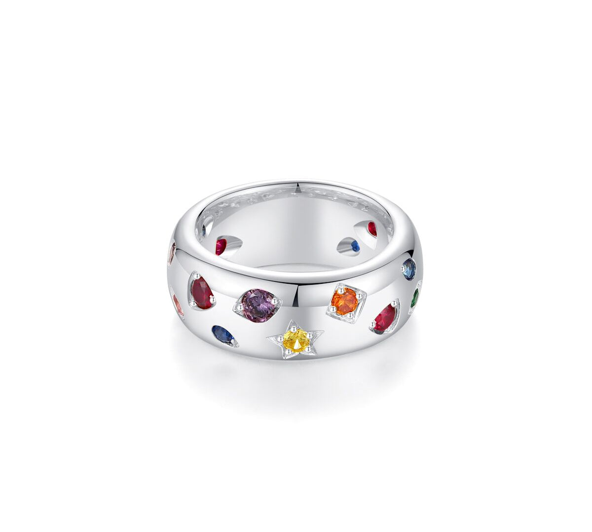 Rainbow Star 925 Sliver Ring