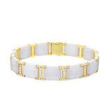 White Artistic Ceramic Geometric Square Bracelet