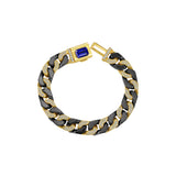 Artistic Ceramic Cuban Link Bracelet With Sapphire