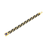 Artistic Ceramic Cuban Link Bracelet With Sapphire