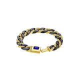 Artistic Ceramic Cuban Link Bracelet With Sapphire