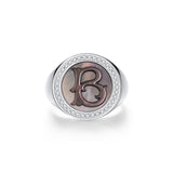 Initial A Letter Series Mother of Pearl  Signet Ring