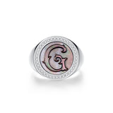 Initial A Letter Series Mother of Pearl  Signet Ring