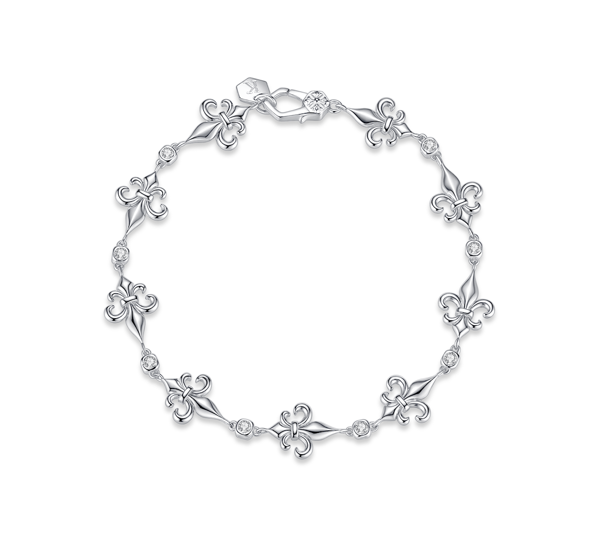 Iris Flower Design 925 Sterling Silver Bracelet