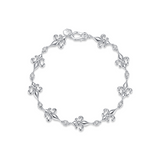 Iris Flower Design 925 Sterling Silver Bracelet