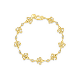 Iris Flower Design 925 Sterling Silver Bracelet
