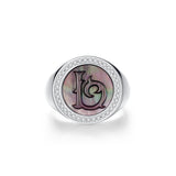 Initial A Letter Series Mother of Pearl  Signet Ring