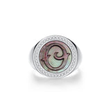 Initial B Letter Series Mother of Pearl  Signet Ring